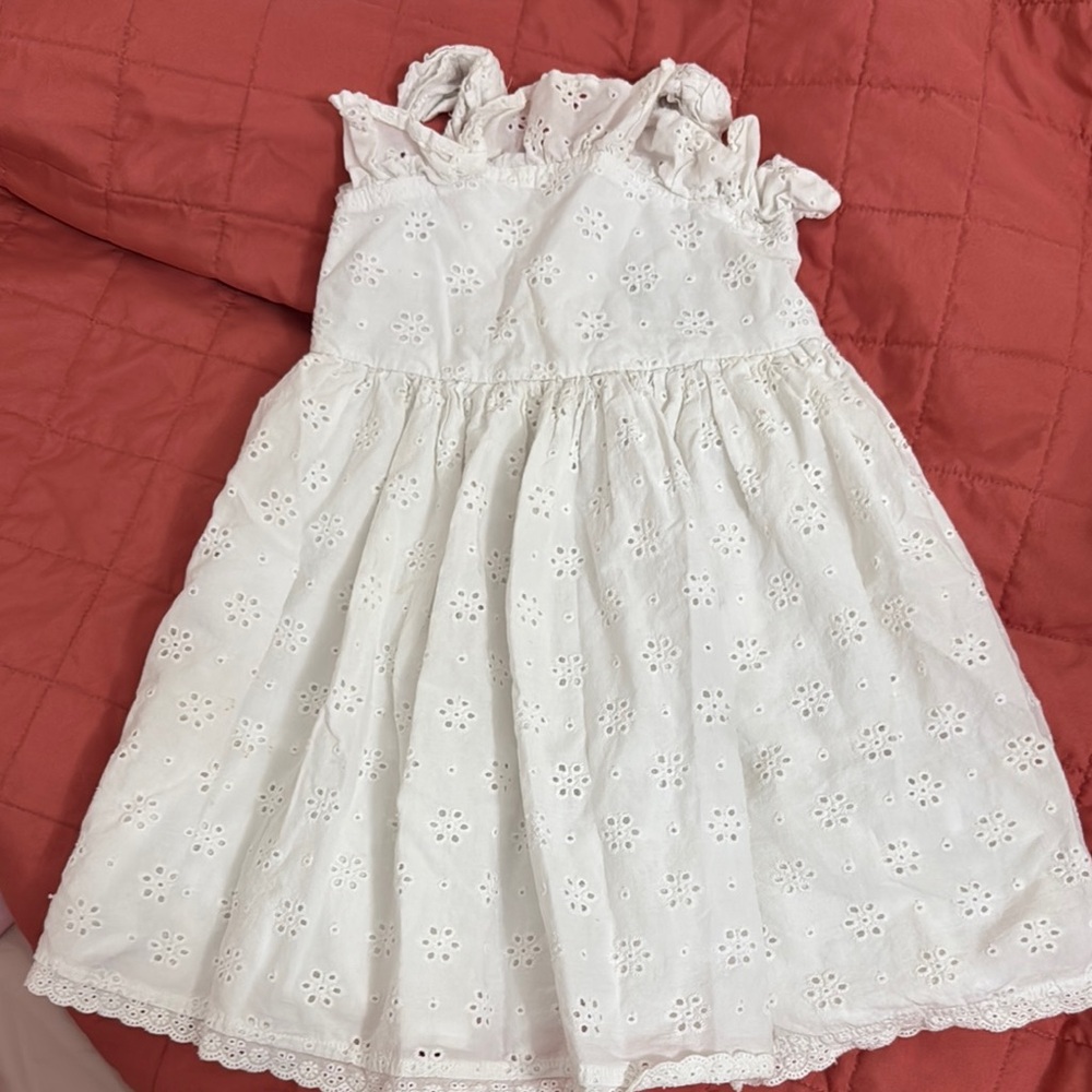 White Eyelet Kids Dress